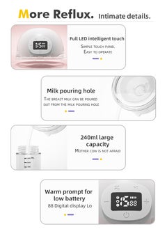 Chixing Hands Free Breast Pump with 3 Mode & 15 Levels, Portable Wearable Breast Pump, 1200mAh Long Battery Life , Electric Breast Pump, Smart Display  - Image 5