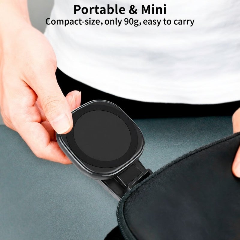 VRIG MG-03 Portable Magnetic Phone Mount Phone Holder Phone Tripod Mount with Cold Shoe 1/4 Inch Thread 360° Rotatable Replacement for iPhone 12/13/14 Series and More - Image 3
