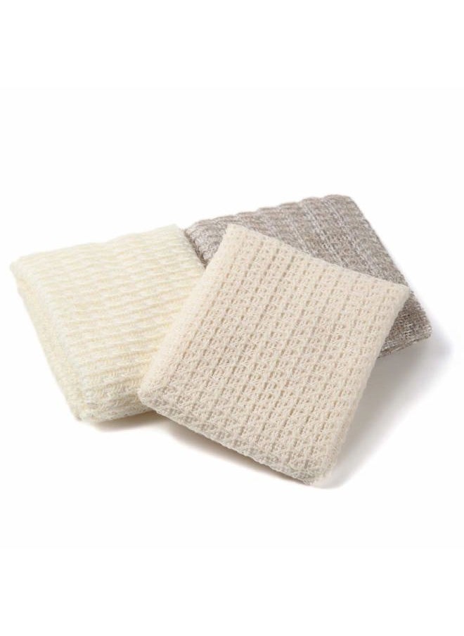 Terra Distribution - Exfoliating Washcloth [Made in Japan] Shower Back Scrubber, Plant-Based Loofah (3pcs Set) - Image 1