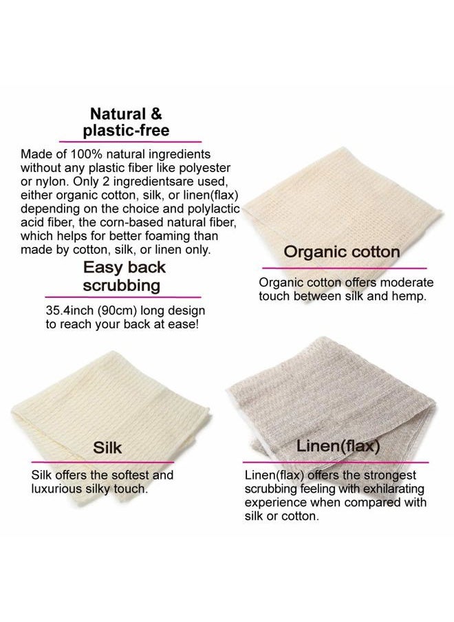 Terra Distribution - Exfoliating Washcloth [Made in Japan] Shower Back Scrubber, Plant-Based Loofah (3pcs Set) - Image 1