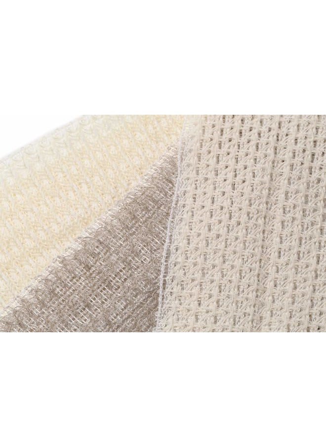 Terra Distribution - Exfoliating Washcloth [Made in Japan] Shower Back Scrubber, Plant-Based Loofah (3pcs Set) - Image 1