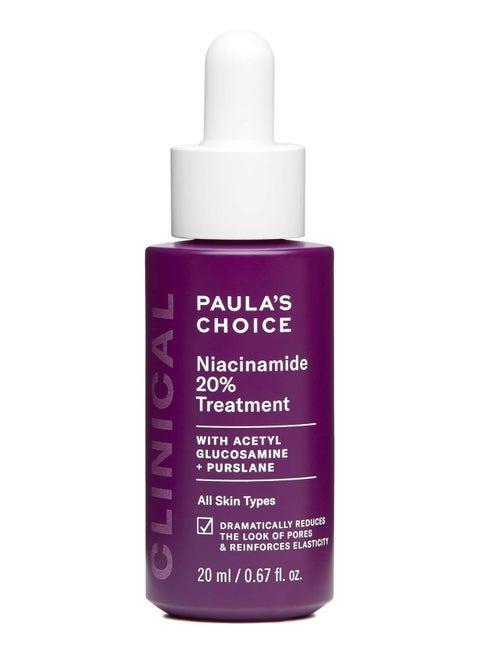 Paulas Choice Niacinamide 20% Treatment with Acetyl Glucosamine + Purslane for All Skin Types – Reduces the Look of Pores and Reinforces Elasticity 20 ml 0.67 fl.oz
