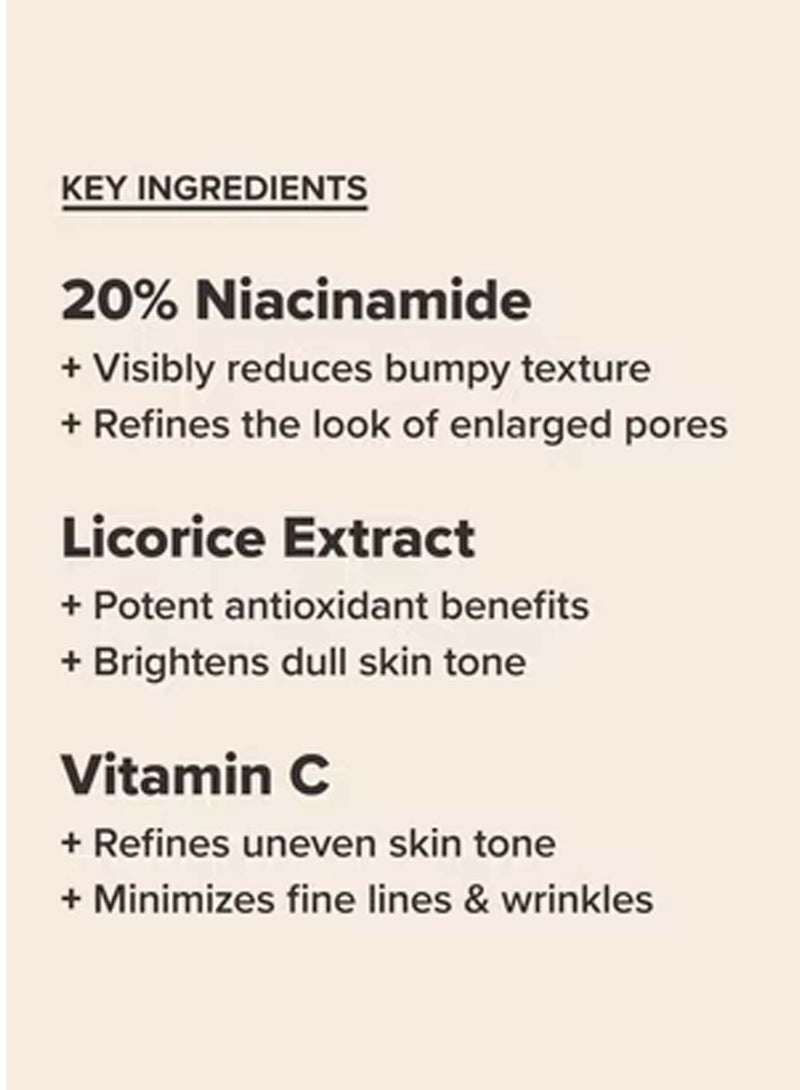 Paulas Choice Niacinamide 20% Treatment with Acetyl Glucosamine + Purslane for All Skin Types – Reduces the Look of Pores and Reinforces Elasticity 20 ml 0.67 fl.oz