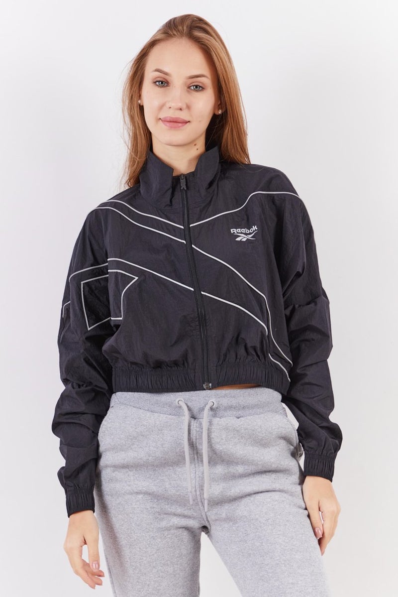 Reebok Women Sportwear Fit Outdoor Cropped Sweatshirt, Black - Image 1