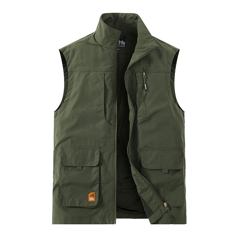 Men'S Outdoor Pography Vest Multi-Pocket Plus Size Loose Waistcoat Waistcoat Tide In - Image 1