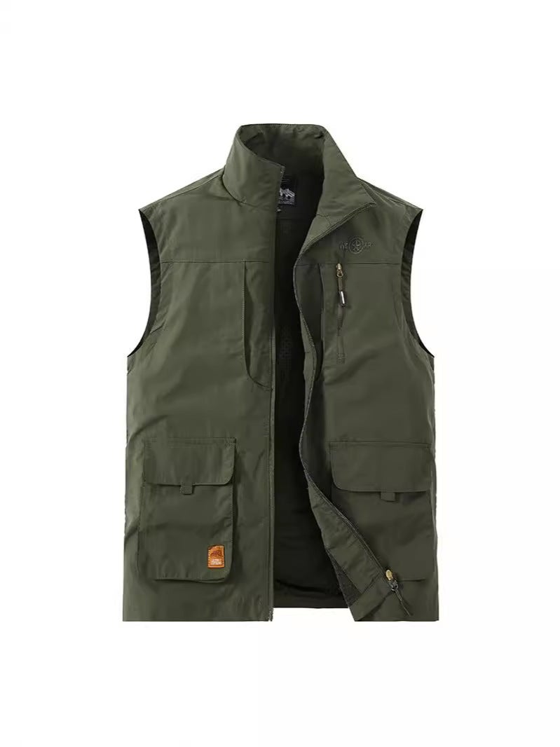 Men'S Outdoor Pography Vest Multi-Pocket Plus Size Loose Waistcoat Waistcoat Tide In - Image 2