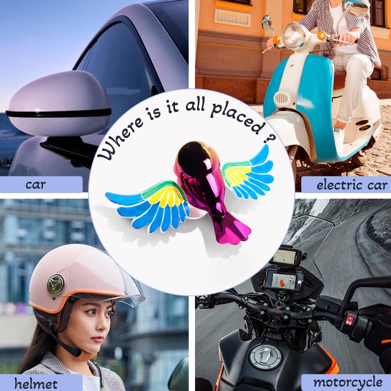 Nicerice Bionic Flying Bird, Funny and Cute Car Decoration, Wings Swing with Wind, Suitable for Car, Motorcycle Mirrors and Helmets (Blue) - Image 4