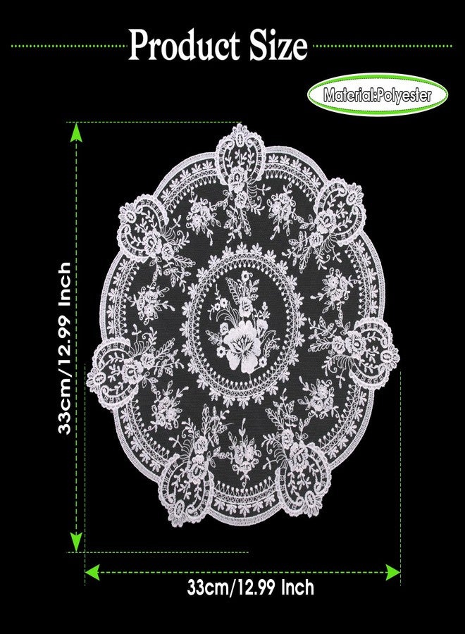 Uxney 4 Pack Lace Placemats, 13 Inch Round Vintage Doilies, White Handmade Crochet Embroidery Table Mats for Dining Table, French Retro Home Decor, Wedding & Party - Image 2