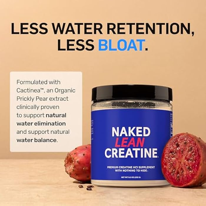 Nakd NAKED Lean Creatine HCl Powder, 100 Servings - Con-Cret Creatine Hydrochloride with Organic Prickly Pear Extract, Electrolytes - Muscle Growth, Strength & Cognitive Support - Unflavored - Image 3