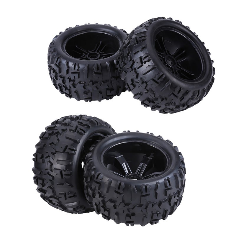 1/8 Scale RC Truck Tires: High Durable Abrasion-Resistant Material, Anti-Skid Surface for Strong Grip, RC Car Wheels Set for Off-Road Hobby Grade RC Crawler Monster Truck Driving - Image 1