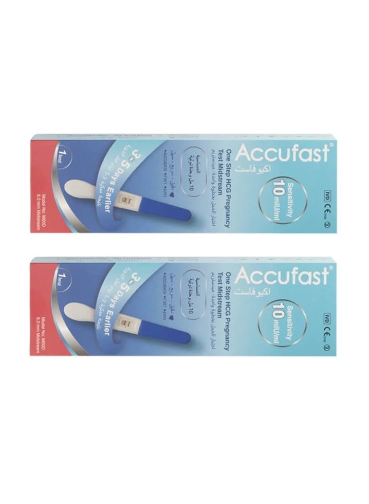 Accufast Home Pregnancy Test – Fast & Accurate Results – Pack of 2
