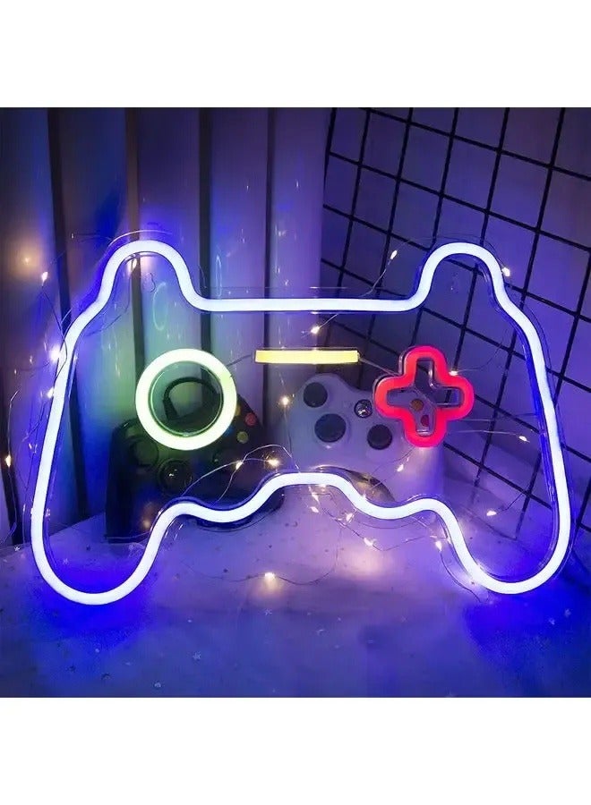 Neon Signs LED Gamepad Shaped Lights Wall Decor Multicolour 27.5 x 41cm-Game Controller USB Powered Light Up Sign Wall Decoration  - Image 3