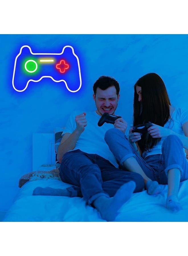 Neon Signs LED Gamepad Shaped Lights Wall Decor Multicolour 27.5 x 41cm-Game Controller USB Powered Light Up Sign Wall Decoration  - Image 2