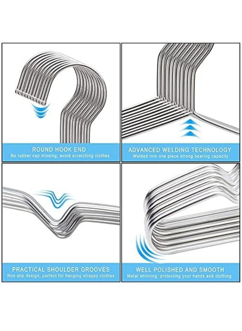 DUNISO 30 Pack Clothes Coat Hangers, Wire Hangers Heavy Duty Stainless Steel Hangers With Non Slip Grooves, Strong And Durable, For Suits, Coats, Dresses, Jackets, Pants And Formal Wear - Image 5