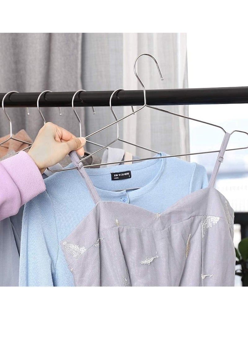 DUNISO 30 Pack Clothes Coat Hangers, Wire Hangers Heavy Duty Stainless Steel Hangers With Non Slip Grooves, Strong And Durable, For Suits, Coats, Dresses, Jackets, Pants And Formal Wear - Image 2