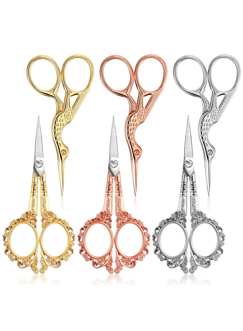 SOLARAE 6PCS Embroidery Scissors Set - Crane & Plum Scissors, Stainless Steel Tailor Scissors for DIY Embroidery, Crafts, Needlework, and Artwork Tools. Perfect for Creative Projects! - Image 1