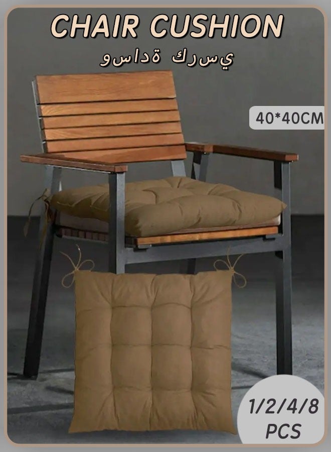 Chair Cushion  Square Floor Chair Seat Pads Pillows Meditation Pillow Solid Thicked Tufted Kitchen Cushions with 2 Ties for Indoor Outdoor Square Seat 40*40 CM  - Image 1