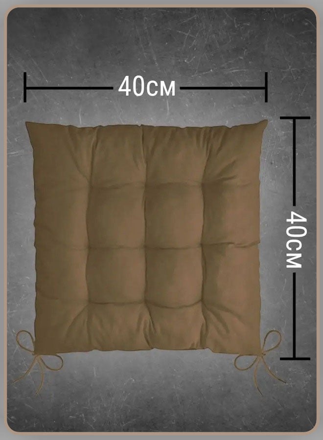 Chair Cushion  Square Floor Chair Seat Pads Pillows Meditation Pillow Solid Thicked Tufted Kitchen Cushions with 2 Ties for Indoor Outdoor Square Seat 40*40 CM  - Image 2