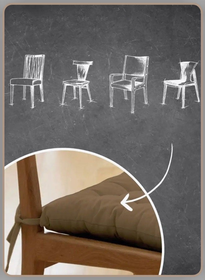 Chair Cushion  Square Floor Chair Seat Pads Pillows Meditation Pillow Solid Thicked Tufted Kitchen Cushions with 2 Ties for Indoor Outdoor Square Seat 40*40 CM  - Image 3