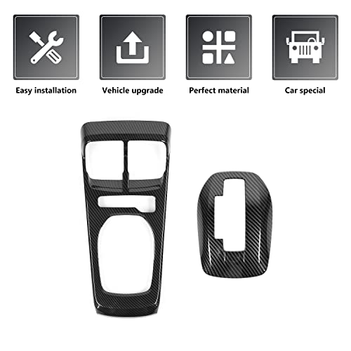 RAZPOY for Camaro Gear Shift Panel Cover, 2PCS Center Console Gear Shift Trim Compatible with 2010-2015 Chevrolet Chevy Camaro Interior Accessories, Carbon Fiber - Image 4