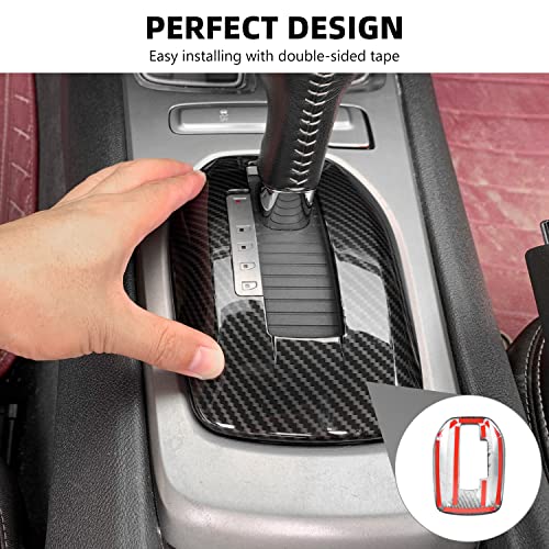 RAZPOY for Camaro Gear Shift Panel Cover, 2PCS Center Console Gear Shift Trim Compatible with 2010-2015 Chevrolet Chevy Camaro Interior Accessories, Carbon Fiber - Image 5