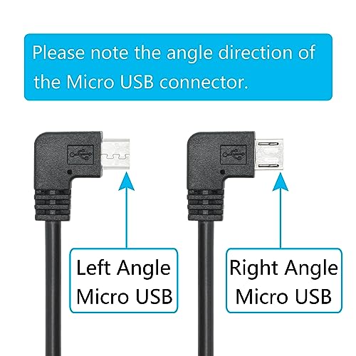Maixbomr 90 Degree Micro USB Power Cable 11FT, Right Angle USB Dash Cam Charging Cord, for Car Dash Cam, Phones and Other Micro USB Devices Charging - Image 3