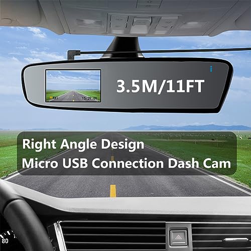 Maixbomr 90 Degree Micro USB Power Cable 11FT, Right Angle USB Dash Cam Charging Cord, for Car Dash Cam, Phones and Other Micro USB Devices Charging - Image 5
