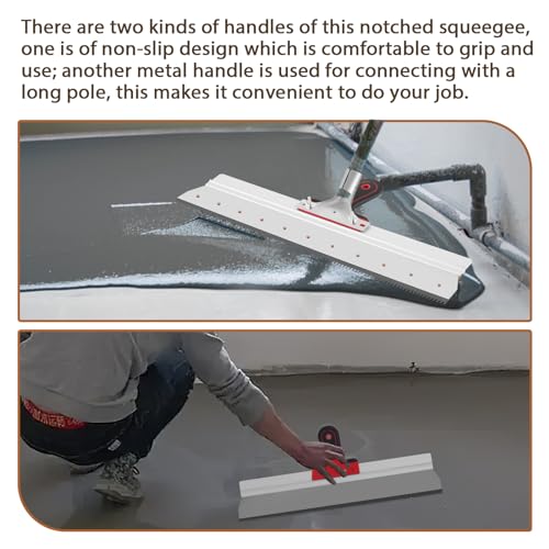 Trumego Notched Squeegee for Cement Self-Leveling Epoxy Floor Squeegee Cement Painting Coating Tool Floor Leveling Tool - Image 4