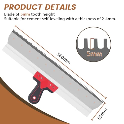 Trumego Notched Squeegee for Cement Self-Leveling Epoxy Floor Squeegee Cement Painting Coating Tool Floor Leveling Tool - Image 2