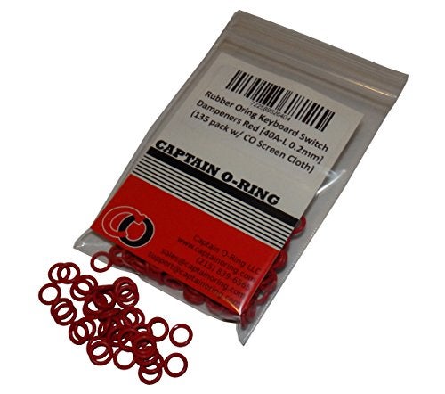Captain O-Ring - Rubber Oring Keyboard Switch Dampeners/Sound Reducers Red [40A-L 0.2mm Reduction] (135 pcs w/Screen Cloth) - Image 2