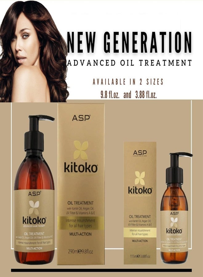 Kitoko ASP Kitoko Haircare Advanced Hair Theraphy, All Hair Types Oil Treatment with Karité Oil Argan Oil UV Filter & Vitamin E, Intense Nourishment For All Hair Types (290ml/9.8fl.oz) - Image 2