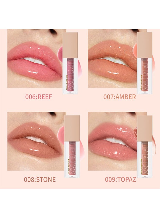 هيلوكيس ملمع شفاه Aqua Mirror ، توهج شفاه عالي اللمعان ، ترطيب وترطيب الشفاه ، لؤلؤي نيود # 008 - Image 5