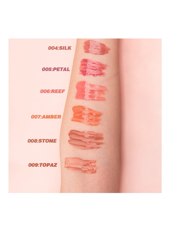 هيلوكيس ملمع شفاه Aqua Mirror ، توهج شفاه عالي اللمعان ، ترطيب وترطيب الشفاه ، لؤلؤي نيود # 008 - Image 4