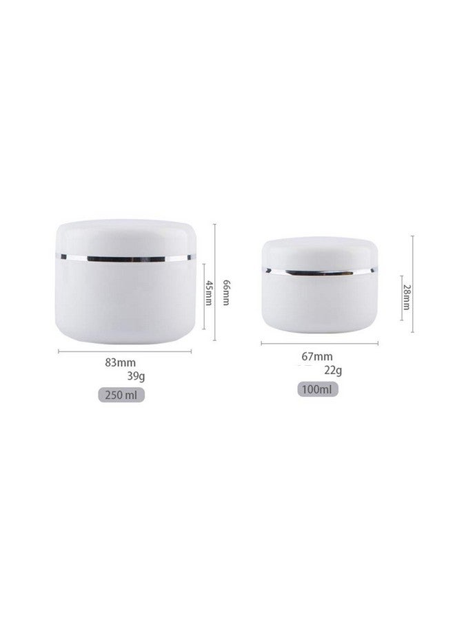 VASANA 3 Pcs 250G/8Oz White Empty Plastic Cosmetic Jars Refillable Round Face Cream Travel Containers With Lids Leak Proof Diy Body Scrub Mask Lotion Storage Pot - Image 2