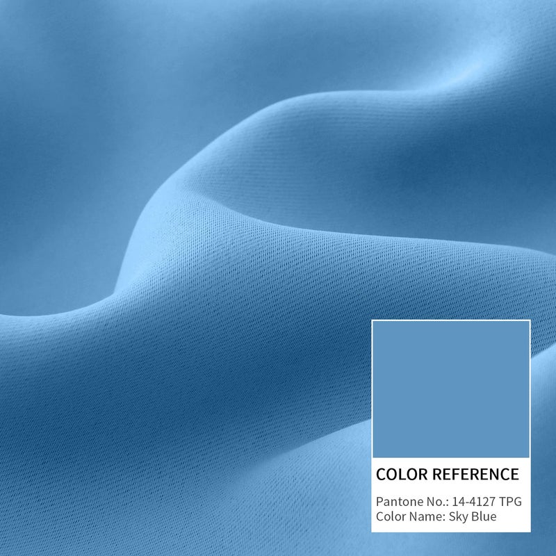 BGment الستائر الجيب وتبويب القضيب المجلس لترتبات علامات التبويب الخلفية لغرفة النوم - الغرفة المعزولة الحرارية الستائر المظلمة لغرفة المعيشة 2 ألواح ستارة نافذة (42 × 84 بوصة زرقاء زرقاء) - Image 4