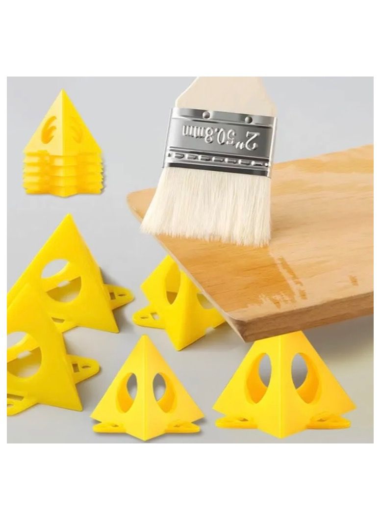 10pcs Woodworking Paint Bracket Set Yellow Painted Plastic Cushion Block Spray Paint Air Dry Coated Triangular Bracket  - Image 5