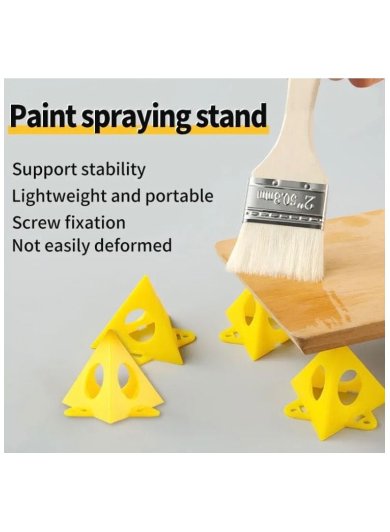 10pcs Woodworking Paint Bracket Set Yellow Painted Plastic Cushion Block Spray Paint Air Dry Coated Triangular Bracket  - Image 3