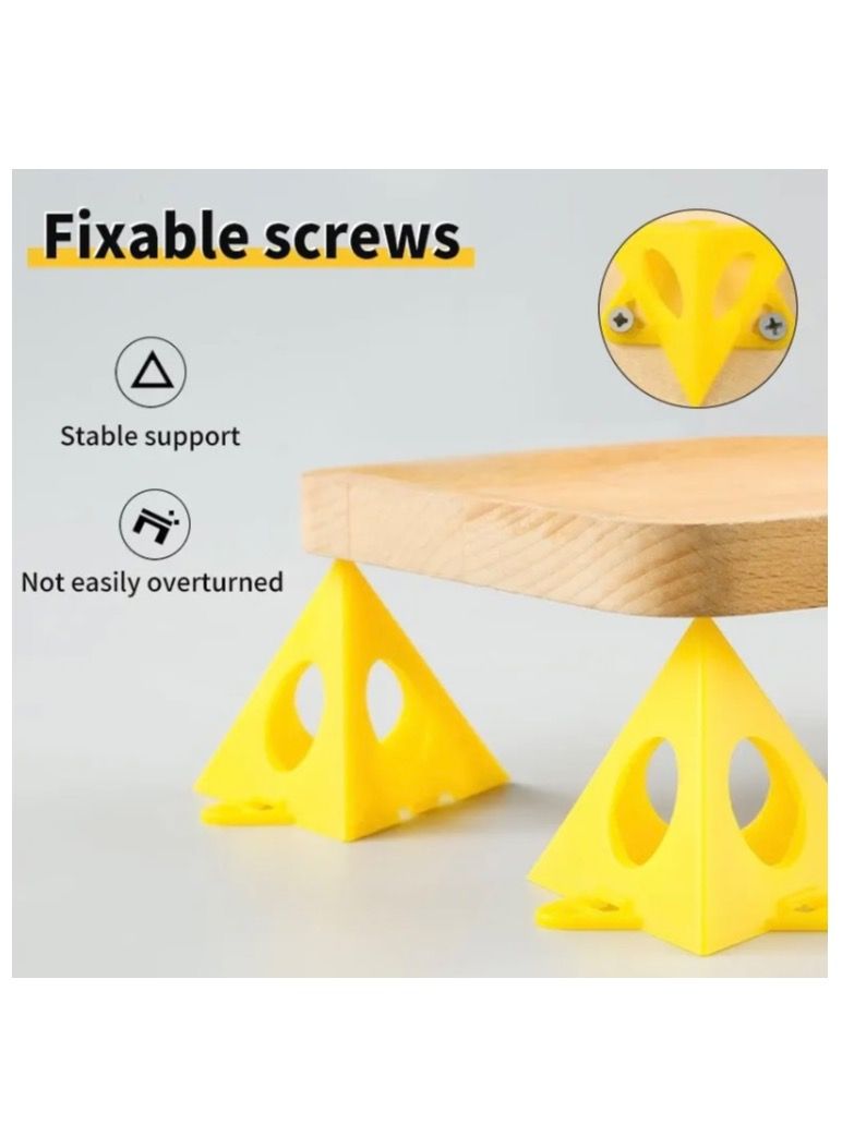 10pcs Woodworking Paint Bracket Set Yellow Painted Plastic Cushion Block Spray Paint Air Dry Coated Triangular Bracket  - Image 4