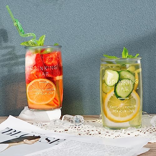 Dingerjar 20 OZ Glass Cup Set of 6, Elegance Modern Simplicity Drinking Glasses Tumblers for Cold Drinks, Cocktails, and Beverages. - Image 5