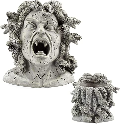 Darware Resin Medusa Head Planter, Large Garden Decor Statue Flower Pot - Image 1