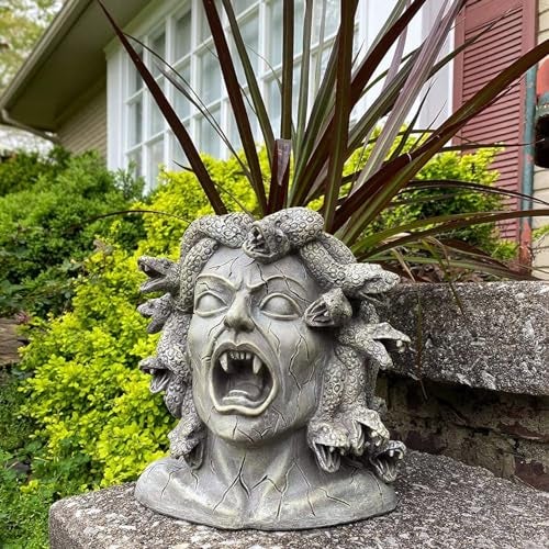 Darware Resin Medusa Head Planter, Large Garden Decor Statue Flower Pot - Image 3
