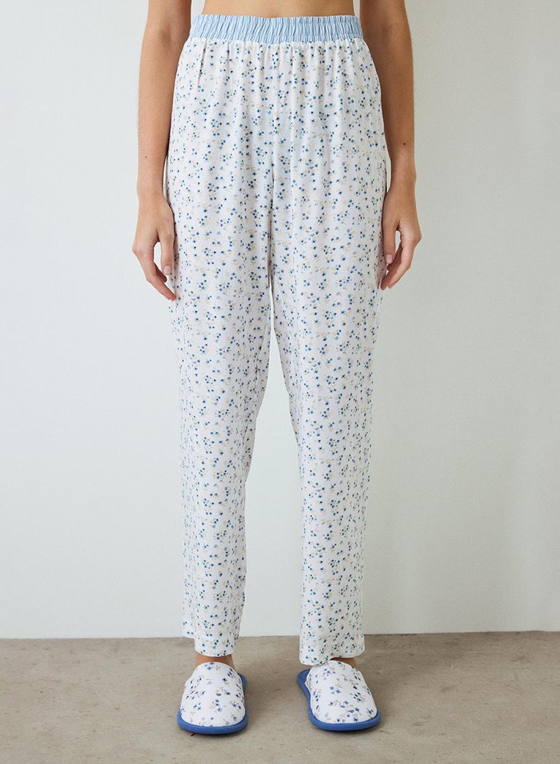 Penti Optical White Lilah Floral Patterned Pyjama Bottoms - Image 1
