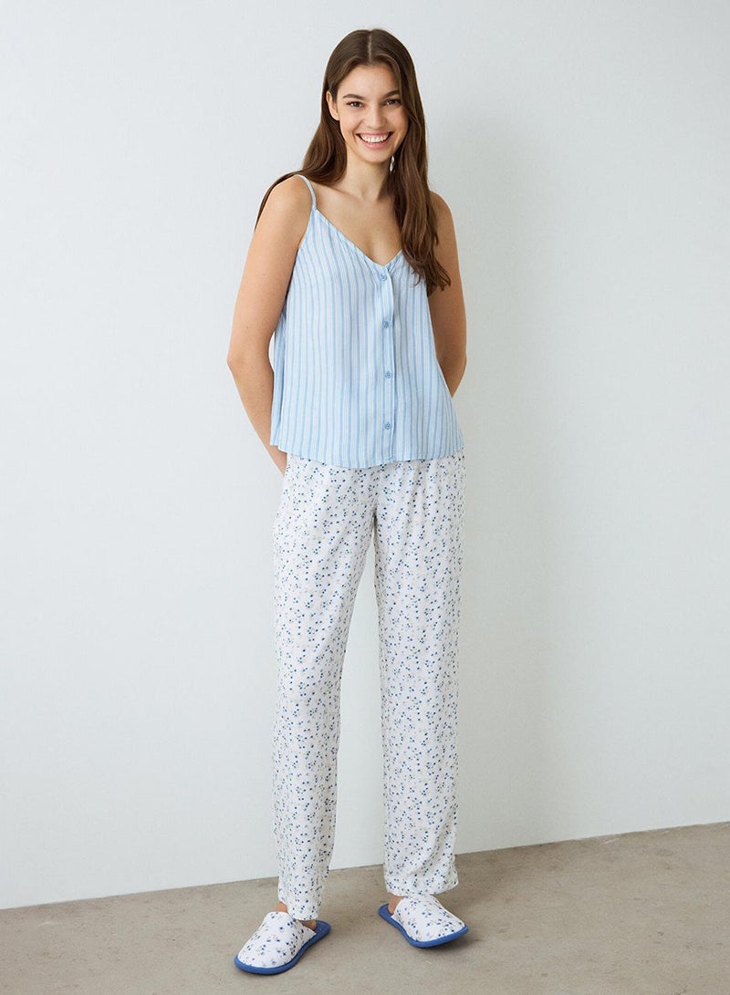 Penti Optical White Lilah Floral Patterned Pyjama Bottoms - Image 4