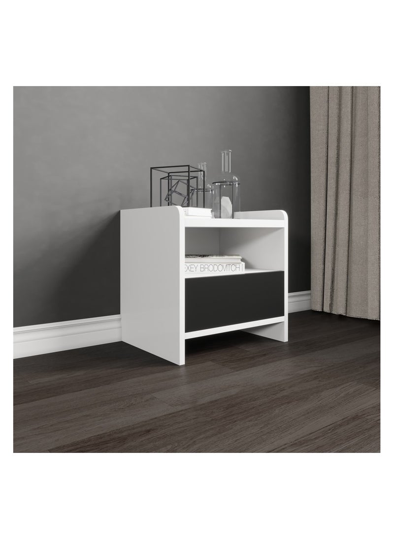 ROYALOAK Royaloak Archer Side Table | Two Shelves | MDF Construction | Elegant Melamine Finish | Modern Design | Durable & Long-lasting | Side Table with Storage  - Image 2