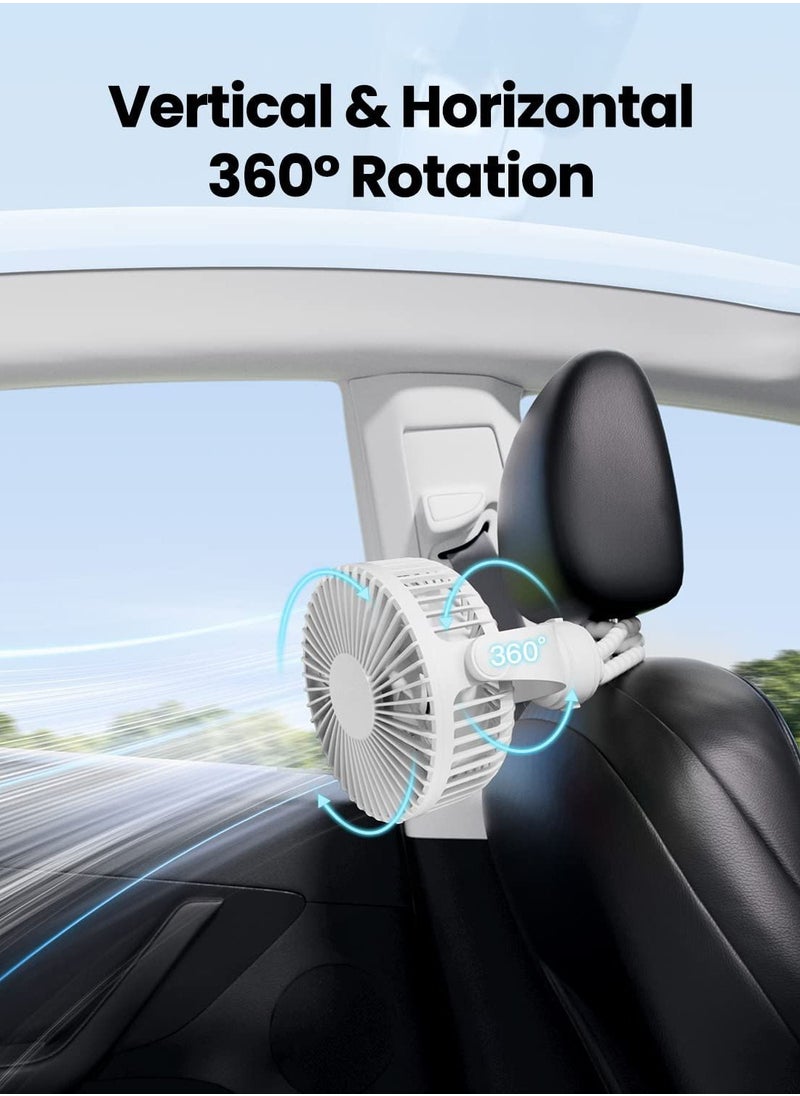 Beauenty - Mini Portable Stroller Fan, Battery Operated Small Clip on Fan, Detachable 3 Speed Rechargeable 360° Rotate Flexible Tripod Handheld Desk Cooling Fan for Car Seat Crib Treadmill Travel White - Image 1
