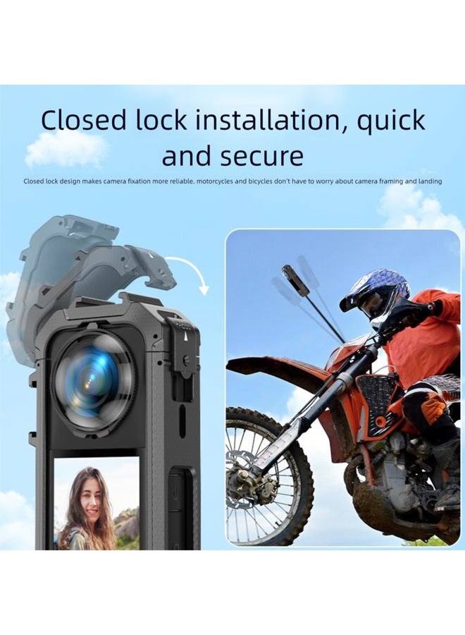 PCTC Protective Case Cage for Insta-360 X5 with Mini Tripod for Insta360 X5,Magnetic Quick Release Interface with 2 Cold Shoe Mount and 1/4" Threads - Image 4