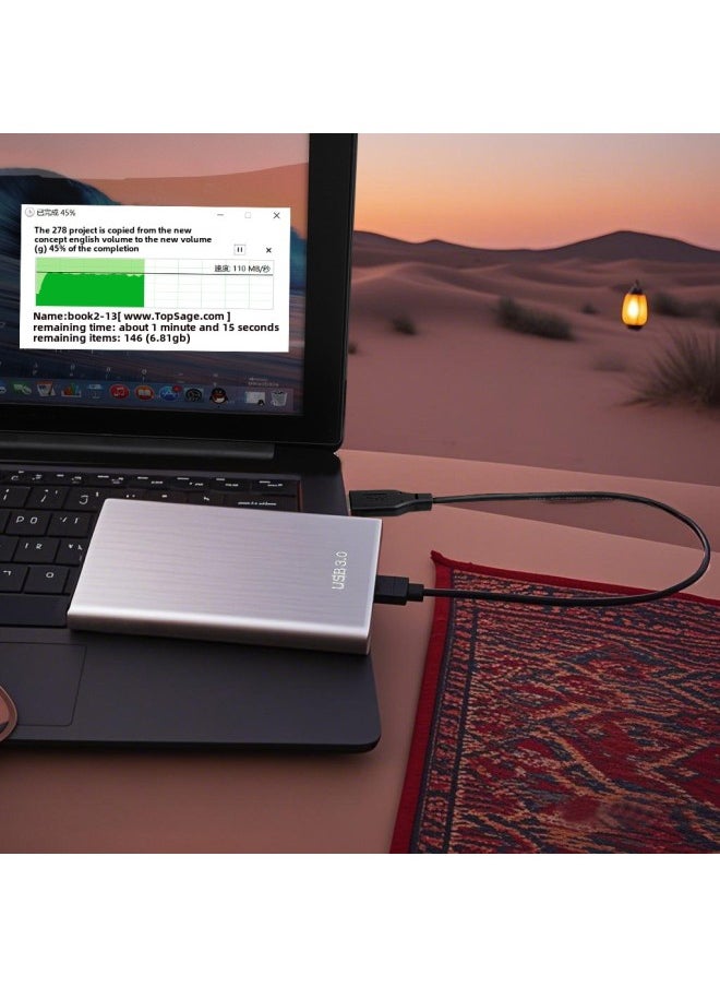 Generic 500g Mobile Hard Disk 2T High Speed 1000GB Large Capacity 2T Mechanical Hard Disk External Mobile Phone Computer HDD Storage-Capacity:500GB (standard Version)-Interface:USB 3.0  - Image 2