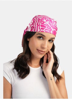 Satin Fuchsia Printed Scarf