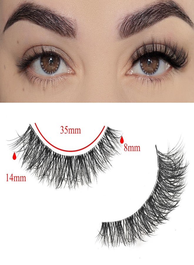 FARRED Cat Eye Lashes Natural False Eyelashes Wispy Eye Lash Fluffy Wispies Eyelash Natural Look 10 Pairs Clear Band Fake Lashes Pack Volume Mink Lash Strips Pestañas (Z06|8-14MM) - Image 2