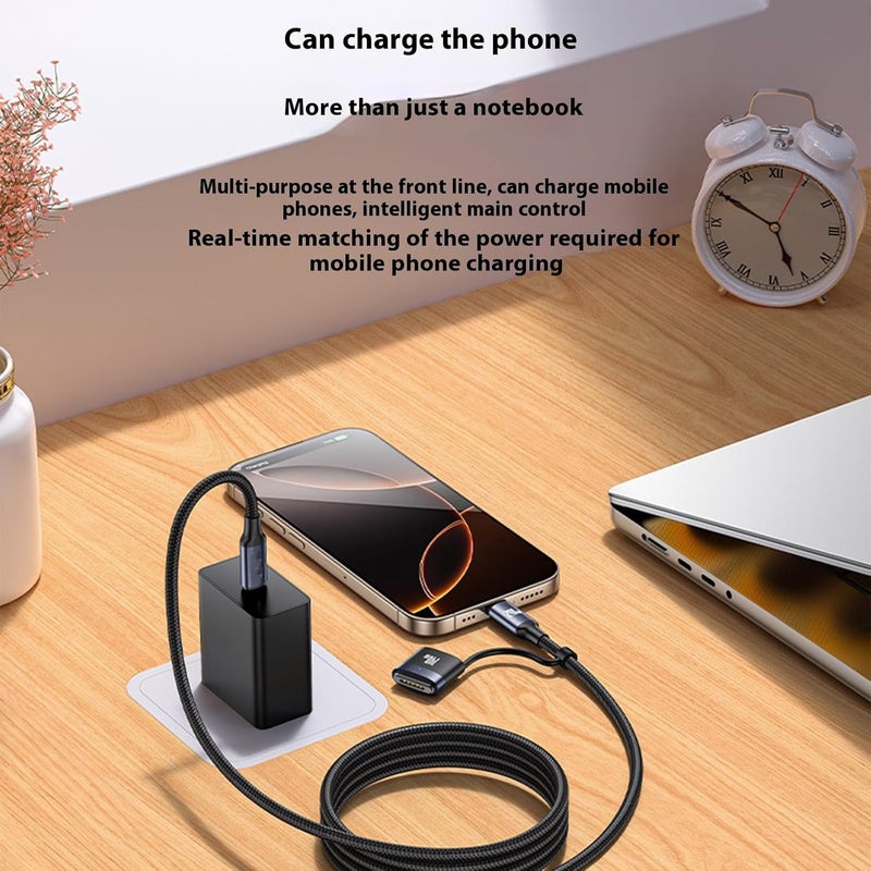 2m Charging Cord for Laptops Phones Devices 480mbps Data Synchronization Braided Aluminum 3 in 1 Cable Cable - Image 5